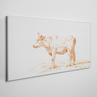 Foto auf leinwand Kuh auf dem Gras Hintergrund