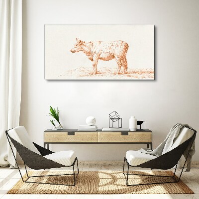 Foto auf leinwand Kuh auf dem Gras Hintergrund