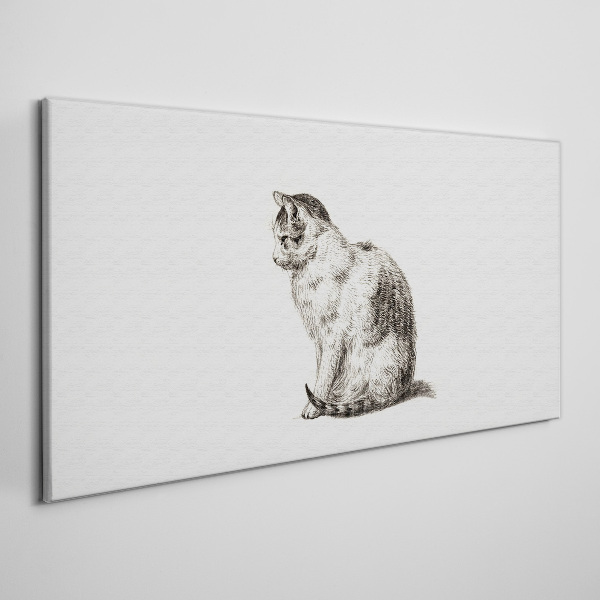 Foto auf leinwand Sitzende Katze im monochromen Stil