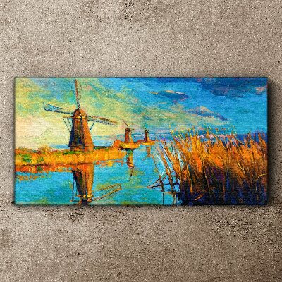Foto leinwand Mühlen am Wasser
