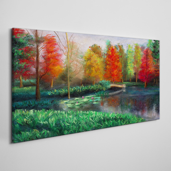 Foto auf leinwand Herbstlandschaft am See
