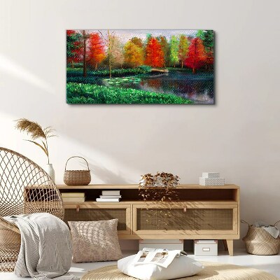 Foto auf leinwand Herbstlandschaft am See