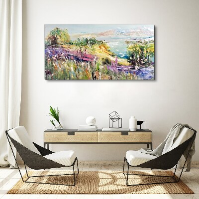 Foto leinwand Farbenfrohe Küstenlandschaft