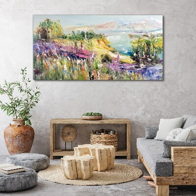 Foto leinwand Farbenfrohe Küstenlandschaft