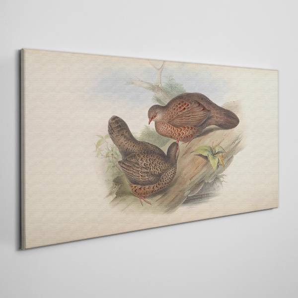 Foto auf leinwand Zwei Vögel auf einem Ast