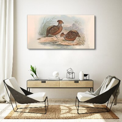 Foto auf leinwand Eine friedliche Landschaft mit Vögeln