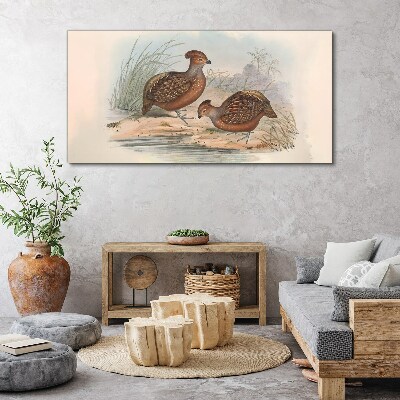 Foto auf leinwand Eine friedliche Landschaft mit Vögeln