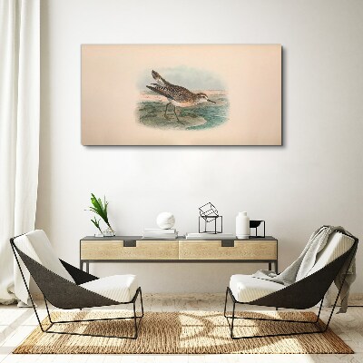 Foto auf leinwand Ein Zugvogel im Hintergrund der Landschaft