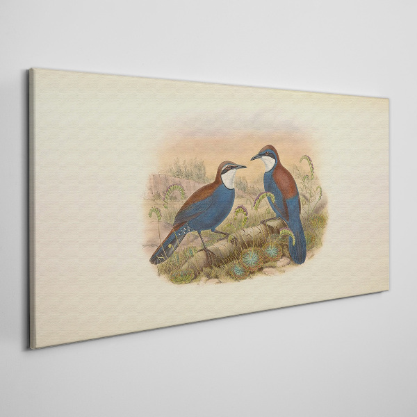 Foto auf leinwand Vögel sprechen in Pastelllandschaft