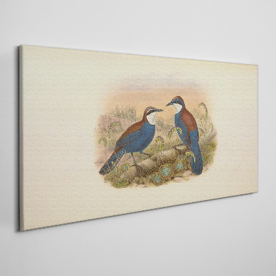 Foto auf leinwand Vögel sprechen in Pastelllandschaft