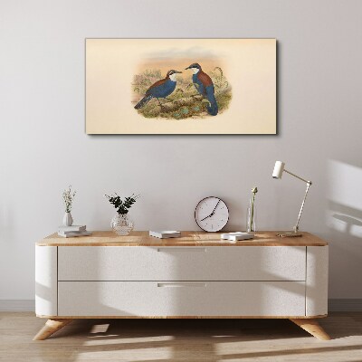 Foto auf leinwand Vögel sprechen in Pastelllandschaft