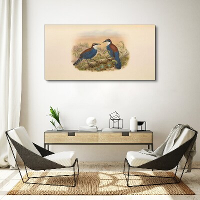 Foto auf leinwand Vögel sprechen in Pastelllandschaft
