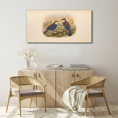 Foto auf leinwand Vögel sprechen in Pastelllandschaft