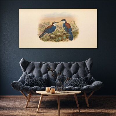 Foto auf leinwand Vögel sprechen in Pastelllandschaft