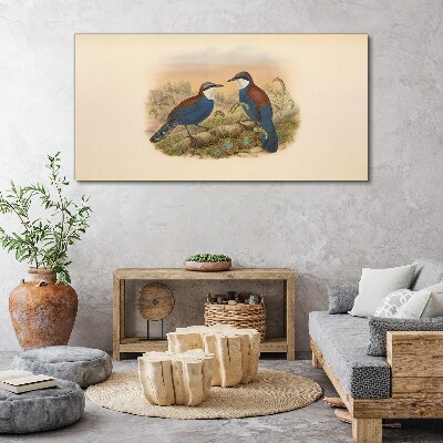 Foto auf leinwand Vögel sprechen in Pastelllandschaft