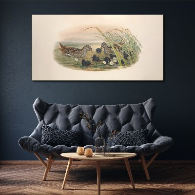 Wandbild Entenfamilien in einer Wasserumgebung