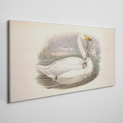 Foto auf leinwand Schwan mit einem Zweig
