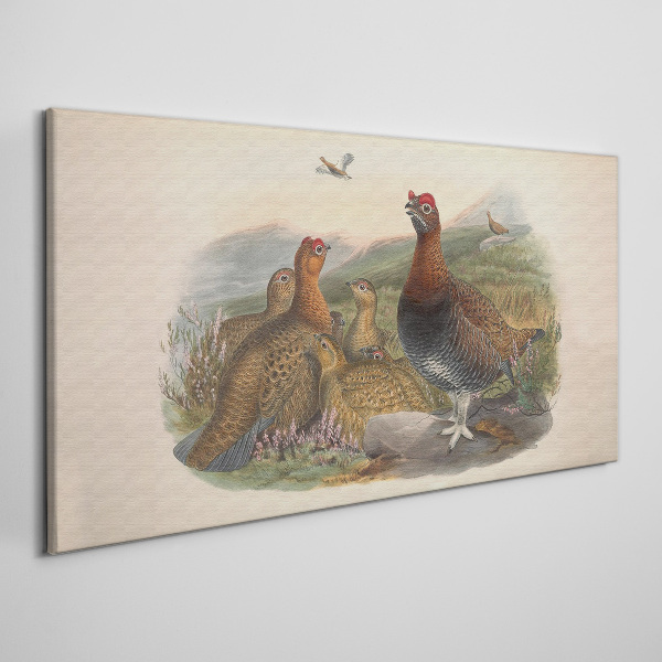 Foto auf leinwand Eine Vogelfamilie in ihrem natürlichen Lebensraum