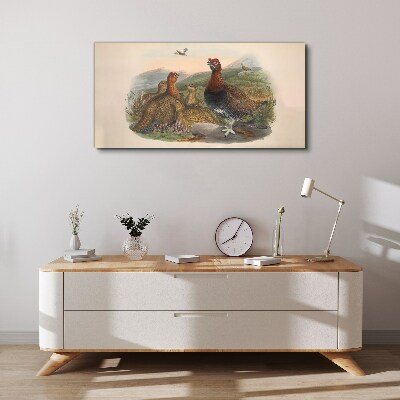 Foto auf leinwand Eine Vogelfamilie in ihrem natürlichen Lebensraum