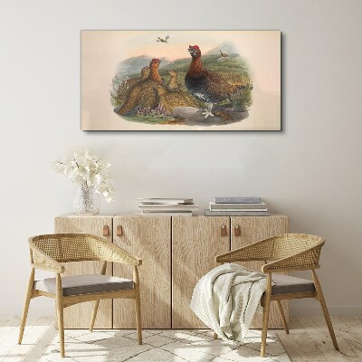 Foto auf leinwand Eine Vogelfamilie in ihrem natürlichen Lebensraum
