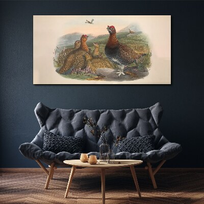 Foto auf leinwand Eine Vogelfamilie in ihrem natürlichen Lebensraum