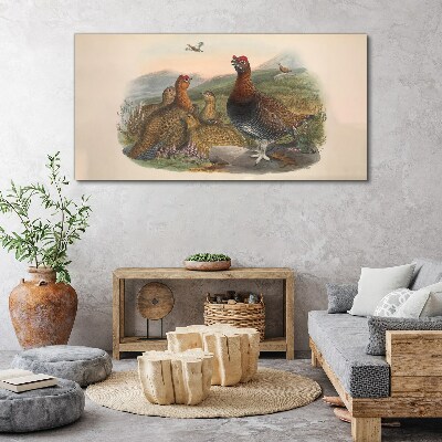 Foto auf leinwand Eine Vogelfamilie in ihrem natürlichen Lebensraum