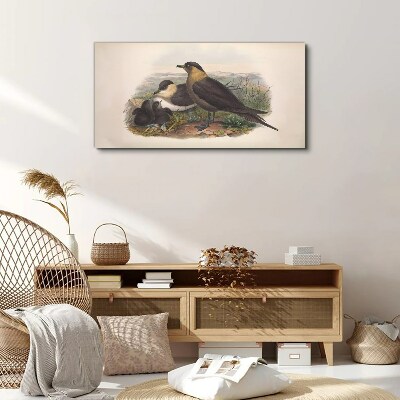 Foto auf leinwand Vogelfamilie auf dem Nest