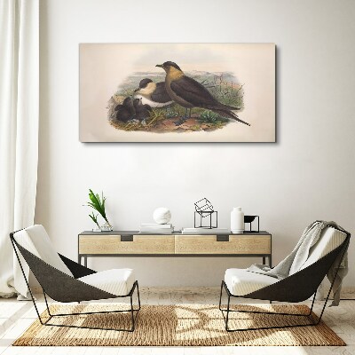 Foto auf leinwand Vogelfamilie auf dem Nest