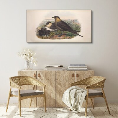 Foto auf leinwand Vogelfamilie auf dem Nest