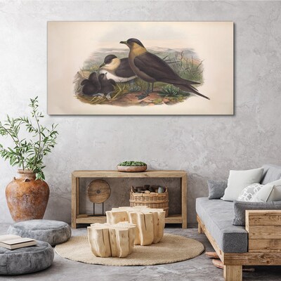 Foto auf leinwand Vogelfamilie auf dem Nest