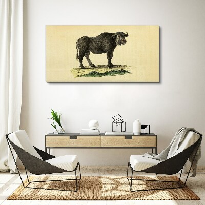 Foto auf leinwand Büffel auf natürlichem Hintergrund