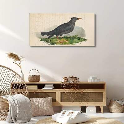 Foto auf leinwand Vogel auf grünem Hintergrund