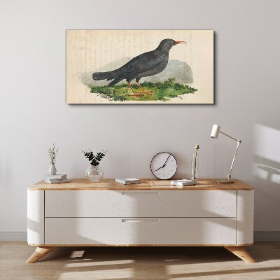 Foto auf leinwand Vogel auf grünem Hintergrund