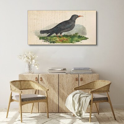 Foto auf leinwand Vogel auf grünem Hintergrund