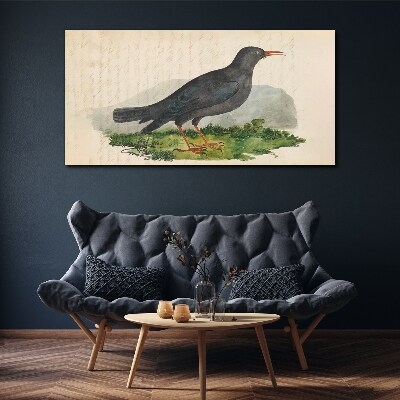 Foto auf leinwand Vogel auf grünem Hintergrund