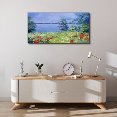 Foto auf leinwand Blumen Wasser Natur