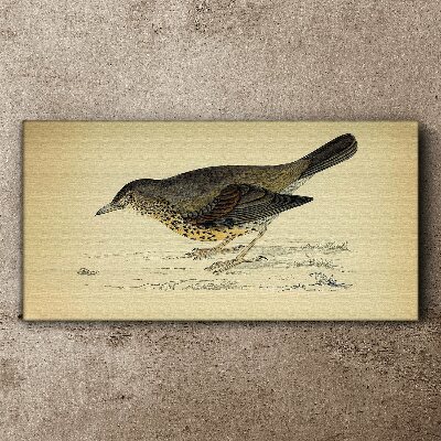 Wandbild Vogel auf beigem Hintergrund