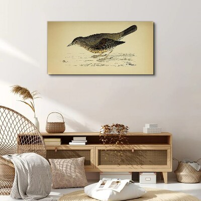 Wandbild Vogel auf beigem Hintergrund