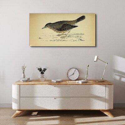 Wandbild Vogel auf beigem Hintergrund