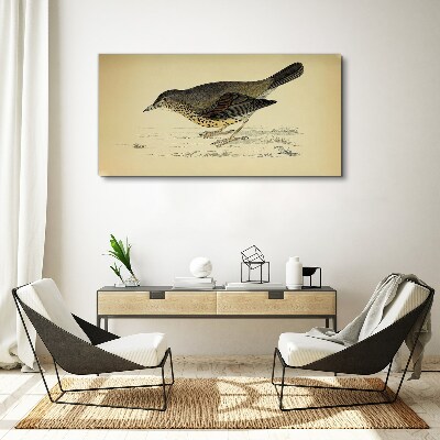 Wandbild Vogel auf beigem Hintergrund