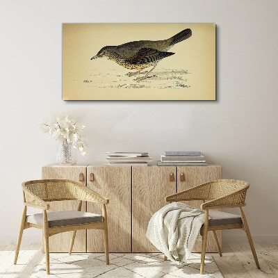 Wandbild Vogel auf beigem Hintergrund