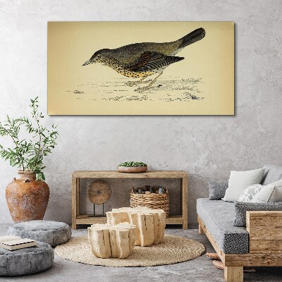Wandbild Vogel auf beigem Hintergrund