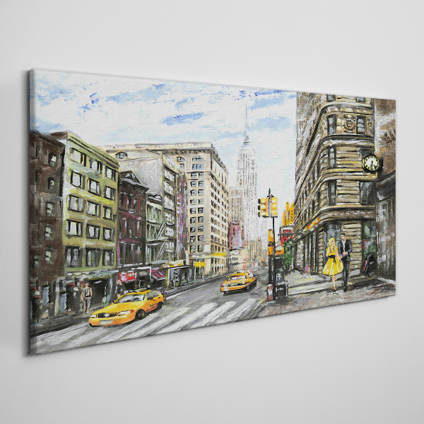 Foto auf leinwand New Yorker Straße in gelben Taxis