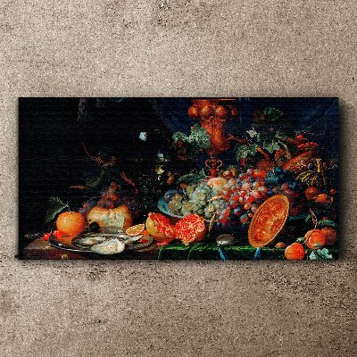 Foto auf leinwand Stillleben mit Früchten und Muscheln