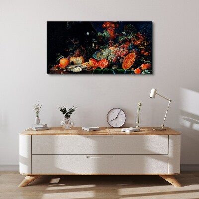Foto auf leinwand Stillleben mit Früchten und Muscheln