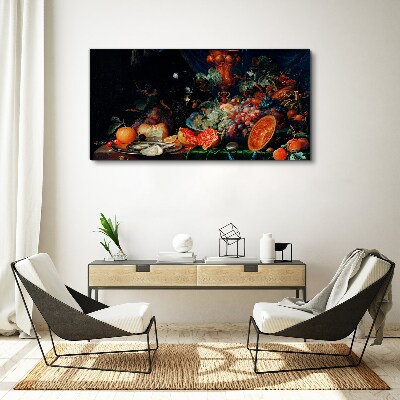 Foto auf leinwand Stillleben mit Früchten und Muscheln