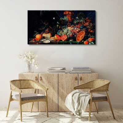 Foto auf leinwand Stillleben mit Früchten und Muscheln