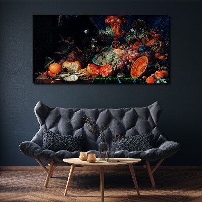 Foto auf leinwand Stillleben mit Früchten und Muscheln