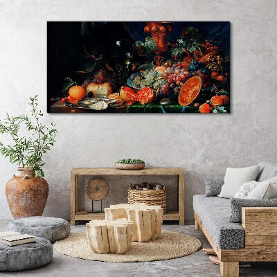 Foto auf leinwand Stillleben mit Früchten und Muscheln