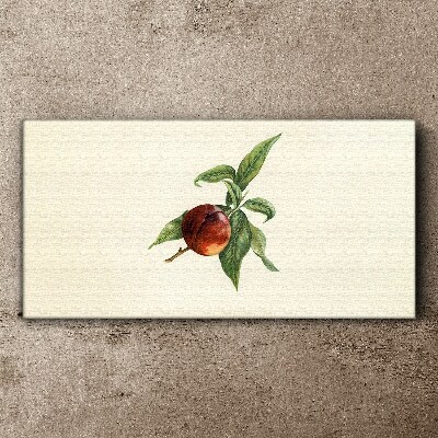 Foto leinwand Apfel auf einem Hintergrund aus Blättern